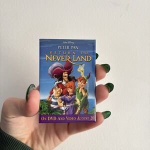 Vintage Peter Pan Return To Neverland Movie Promo Pin Brooch Button Disney Y2K